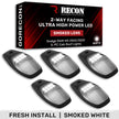 Dodge 19-23 RAM Heavy-Duty 2500 & 3500 (5-Piece Set) Smoked Cab Roof Light Lens with 2-Way Forward & Rear Facing White ULTRA High-Power LEDs - ATTN: This cab light set is for a fresh install on a truck that DID NOT come with OEM cab roof lights (No Square Hole Required - Only 2 Small Screw Holes & a 1/4