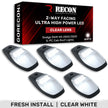 Dodge 19-23 RAM Heavy-Duty 2500 & 3500 (5-Piece Set) Clear Cab Roof Light Lens with 2-Way Forward & Rear Facing White ULTRA High-Power LEDs - ATTN: This cab light set is for a fresh install on a truck that DID NOT come with OEM cab roof lights (No Square Hole Required - Only 2 Small Screw Holes & a 1/4