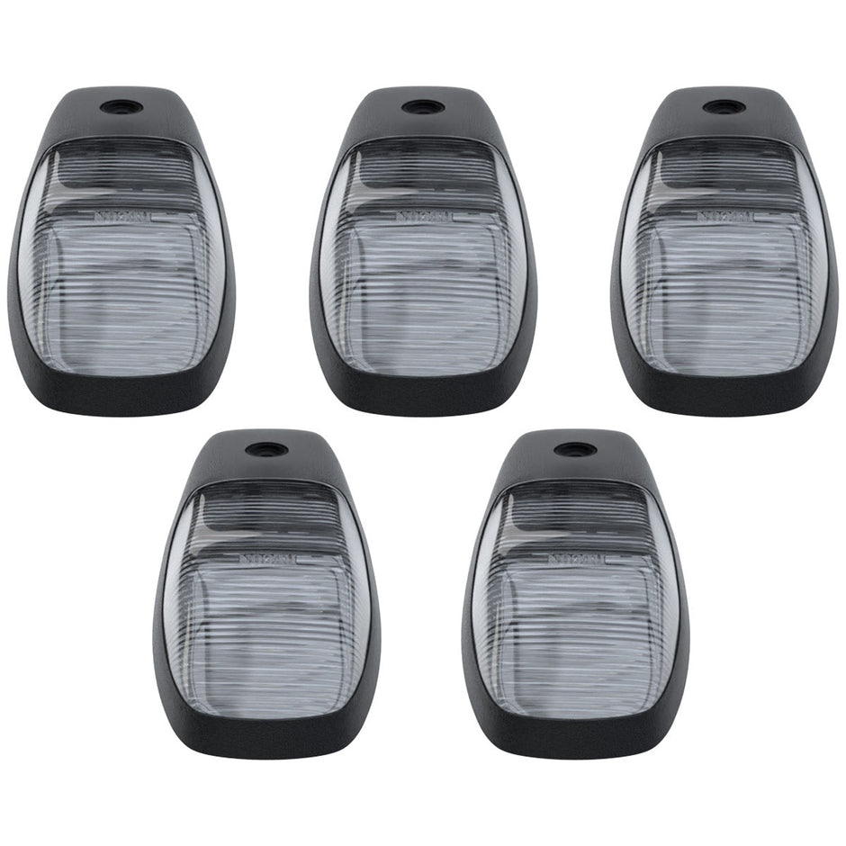 Dodge 19-23 RAM Heavy-Duty 2500 & 3500 (5-Piece Set) Clear Cab Roof Light Lens with RGB (Multi-Colored) High-Power LED's - ATTN: Cab Lights are User Controlled by Bluetooth Using App Thru Mobile Phone / Tablet - ATTN: This cab light set is for a fresh install on a truck that DID NOT come with OEM cab roof lights (No Square Hole Required - Only 2 Small Screw Holes & a 1/4