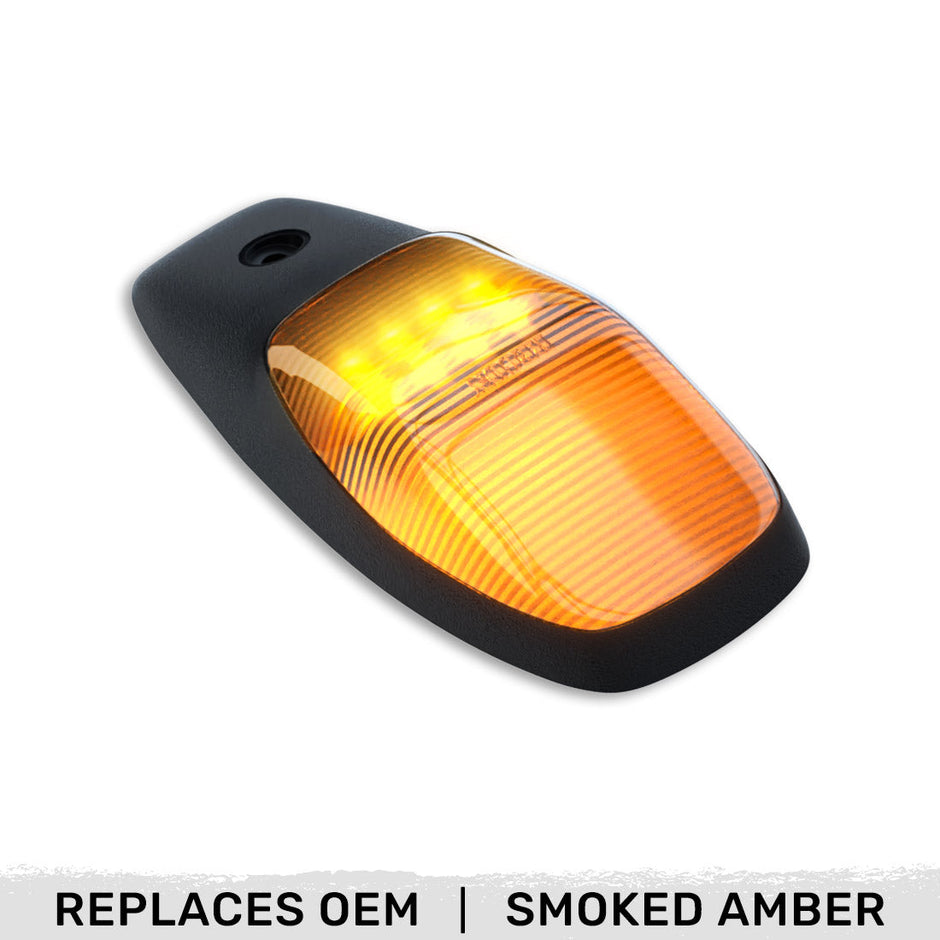 Dodge 19-23 RAM Heavy-Duty 2500 & 3500 (1-Piece Single Cab Light) Smoked Cab Roof Light Lens with 2-Way Forward & Rear Facing Amber ULTRA High-Power LEDs - 1-Piece Single Cab Light ONLY