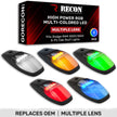 Dodge 19-23 RAM Heavy-Duty 2500 & 3500 (5-Piece Set) Smoked Cab Roof Light Lens with RGB (Multi-Colored) High-Power LED's - Complete Kit With Wiring & Hardware - ATTN: Cab Lights are User Controlled by Bluetooth Using App Thru Mobile Phone / Tablet - MULTI-COLORED