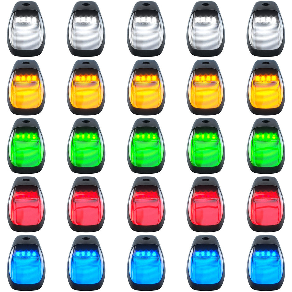Dodge 19-23 RAM Heavy-Duty 2500 & 3500 (5-Piece Set) Smoked Cab Roof Light Lens with RGB (Multi-Colored) High-Power LED's - Complete Kit With Wiring & Hardware - ATTN: Cab Lights are User Controlled by Bluetooth Using App Thru Mobile Phone / Tablet - MULTI-COLORED - Image 6