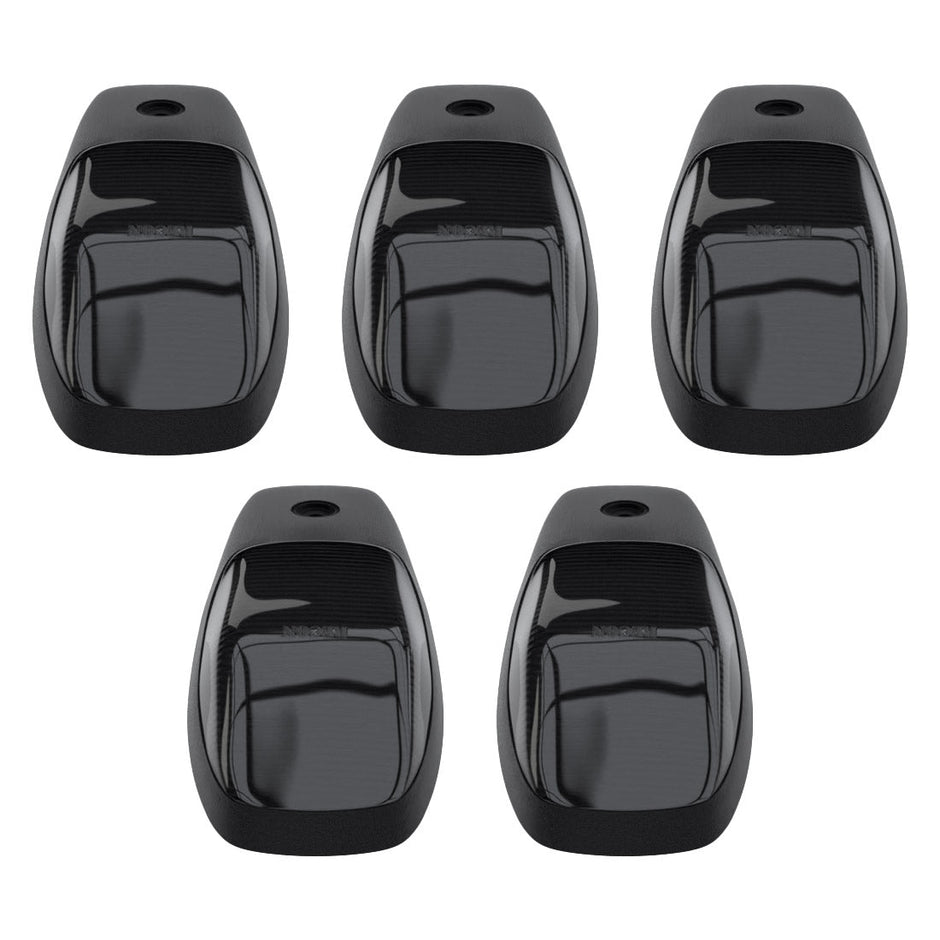 Dodge 19-23 RAM Heavy-Duty 2500 & 3500 (5-Piece Set) Smoked Cab Roof Light Kit with White & Amber Ultra High-Power Strobe LED's & White or Amber Running Light LED's - (Complete Wiring Kit & Hardware Included) - Image 5