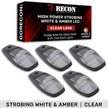 Dodge 19-23 RAM Heavy-Duty 2500 & 3500 (5-Piece Set) Clear Cab Roof Light Kit with White & Amber Ultra High-Power Strobe LED's & White or Amber Running Light LED's - (Complete Wiring Kit & Hardware Included) - Image 4