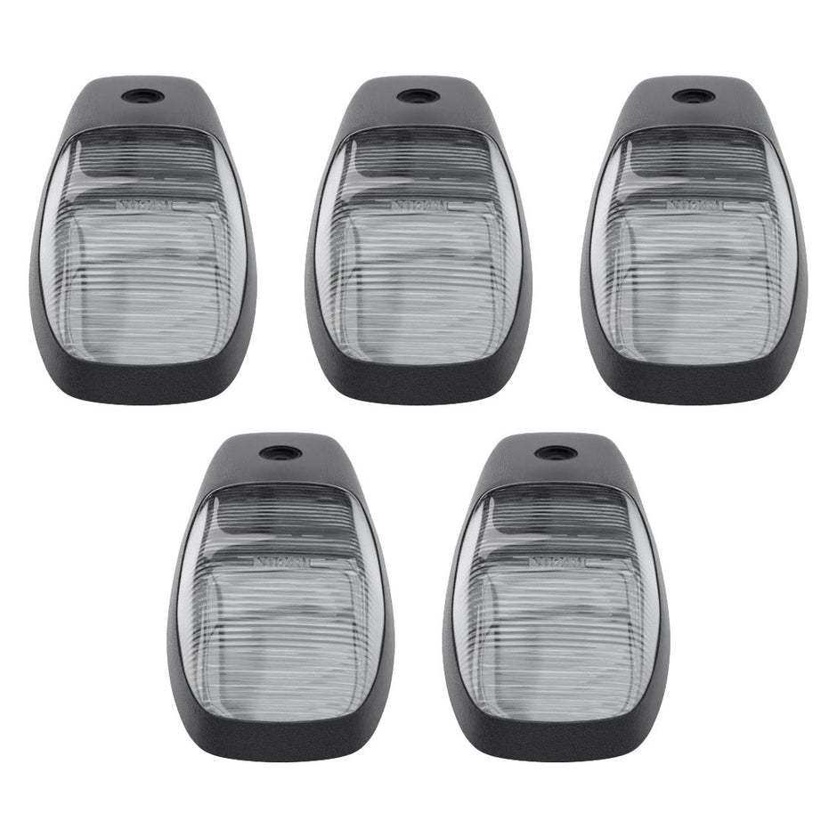 Dodge 19-23 RAM Heavy-Duty 2500 & 3500 (5-Piece Set) Clear Cab Roof Light Kit with White & Amber Ultra High-Power Strobe LED's & White or Amber Running Light LED's - (Complete Wiring Kit & Hardware Included) - Image 5