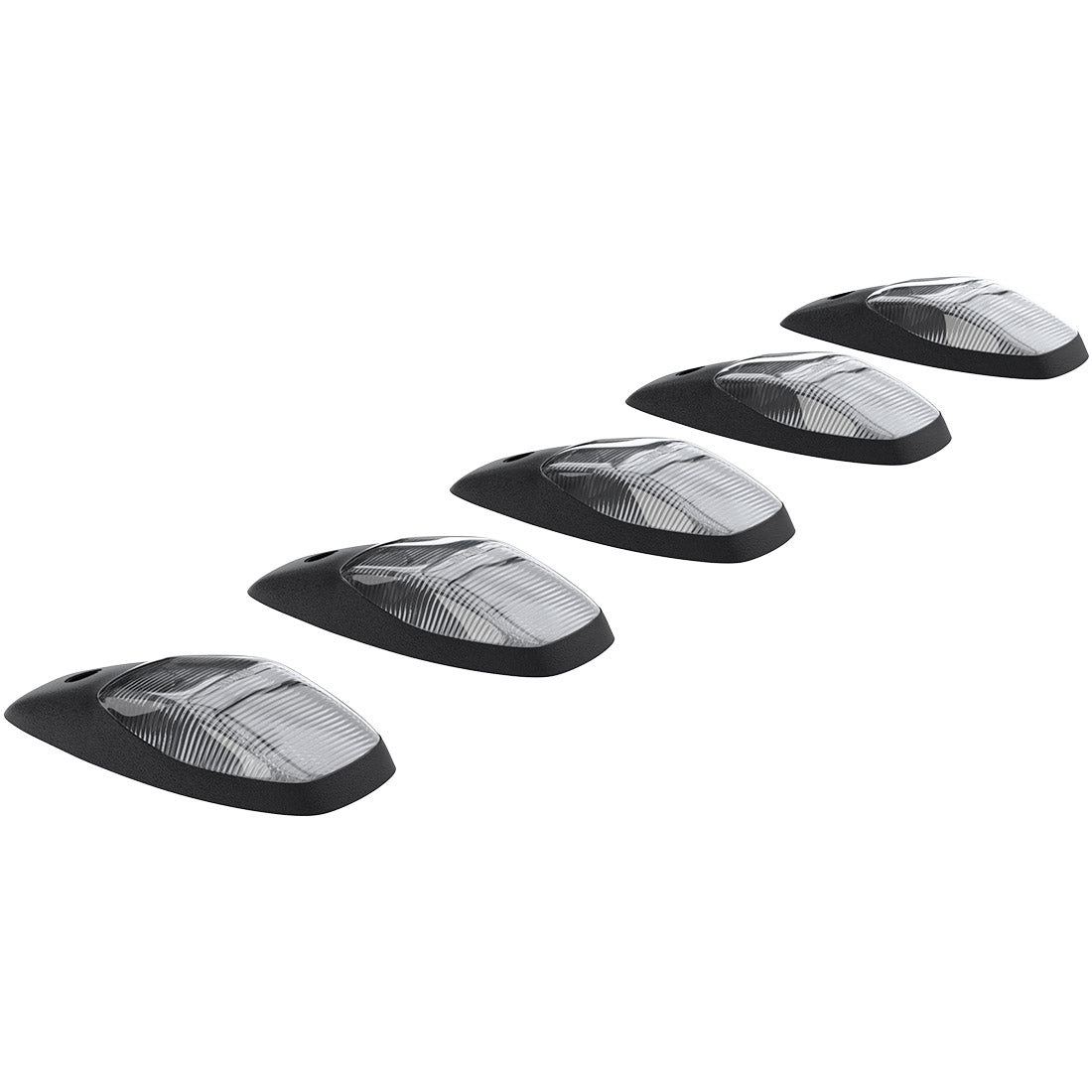 Dodge 19-23 RAM Heavy-Duty 2500 & 3500 (5-Piece Set) Clear Cab Roof Light Kit with White & Amber Ultra High-Power Strobe LED's & White or Amber Running Light LED's - (Complete Wiring Kit & Hardware Included) - Image 2