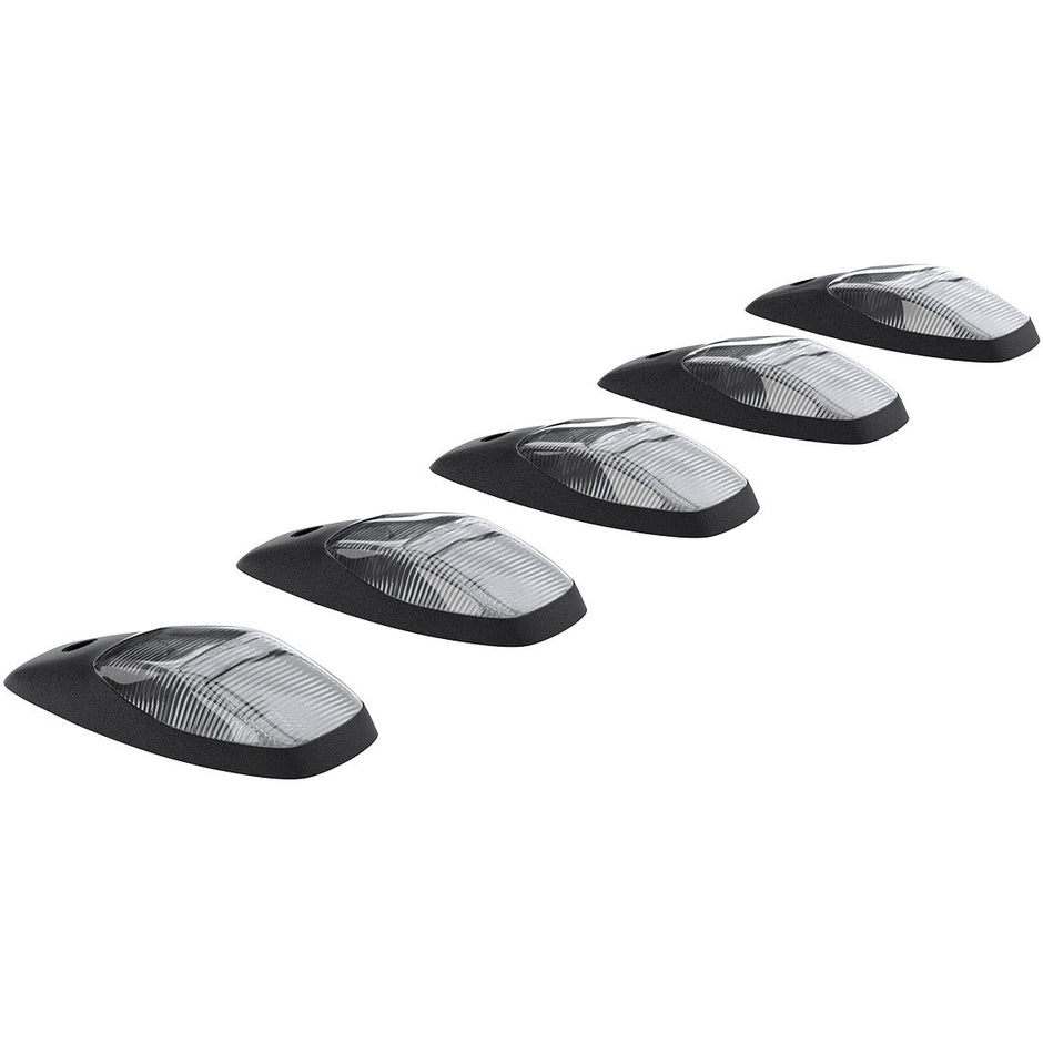 Dodge 19-23 RAM Heavy-Duty 2500 & 3500 (5-Piece Set) Clear Cab Roof Light Kit with White & Amber Ultra High-Power Strobe LED's & White or Amber Running Light LED's - (Complete Wiring Kit & Hardware Included) - Image 2