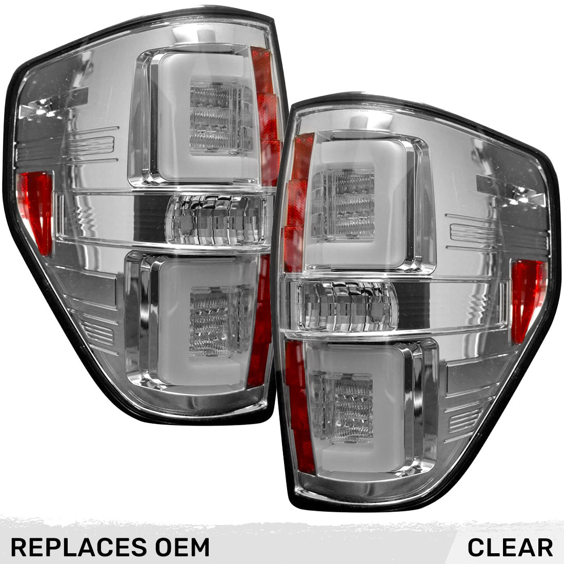 Ford F150 & RAPTOR 09-14 OLED TAIL LIGHTS - Clear Lens - Image 2
