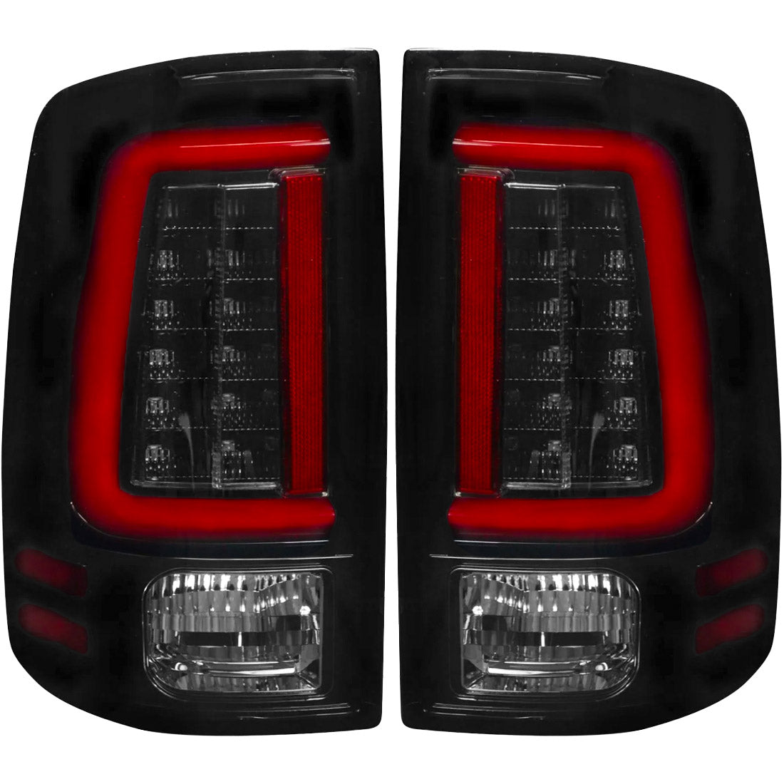 Dodge 09-18 RAM 1500 & 10-18 RAM 2500/3500 OLED TAIL LIGHTS (Replaces Factory OEM Halogen Tail Lights) - Smoked Lens - Image 2