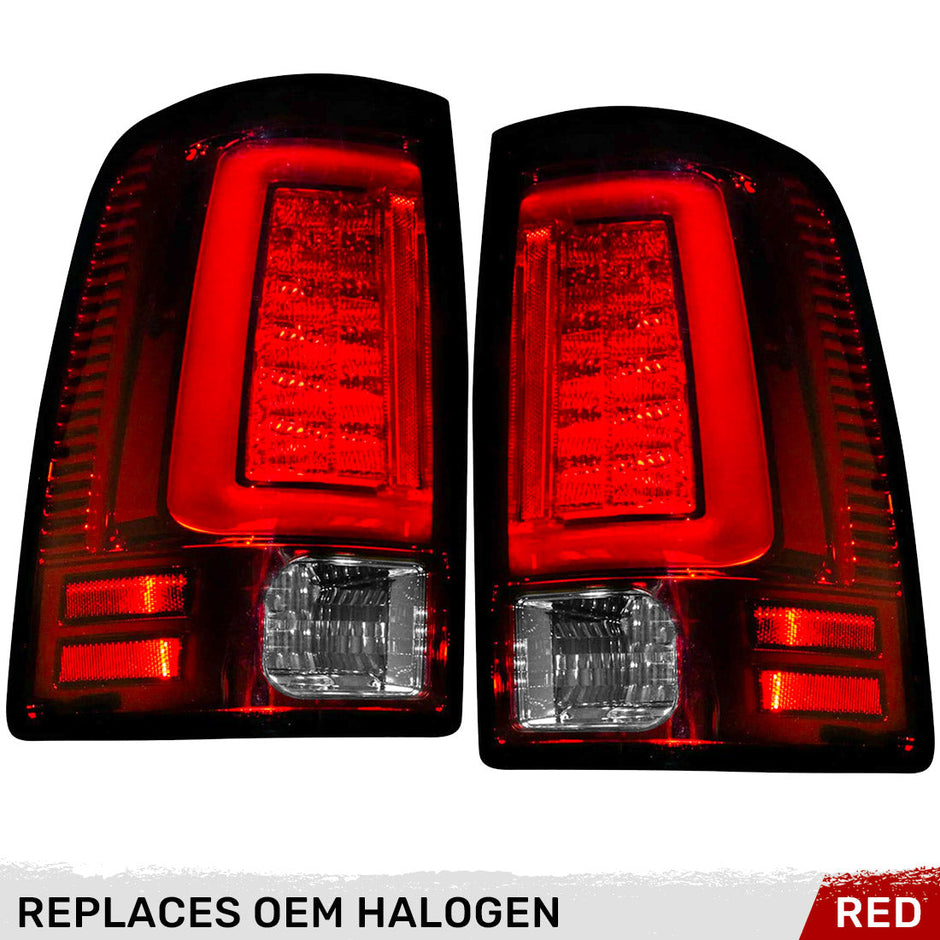 Dodge 09-18 RAM 1500 & 10-18 RAM 2500/3500 OLED TAIL LIGHTS (Replaces Factory OEM Halogen Tail Lights) - Red Lens - Image 2