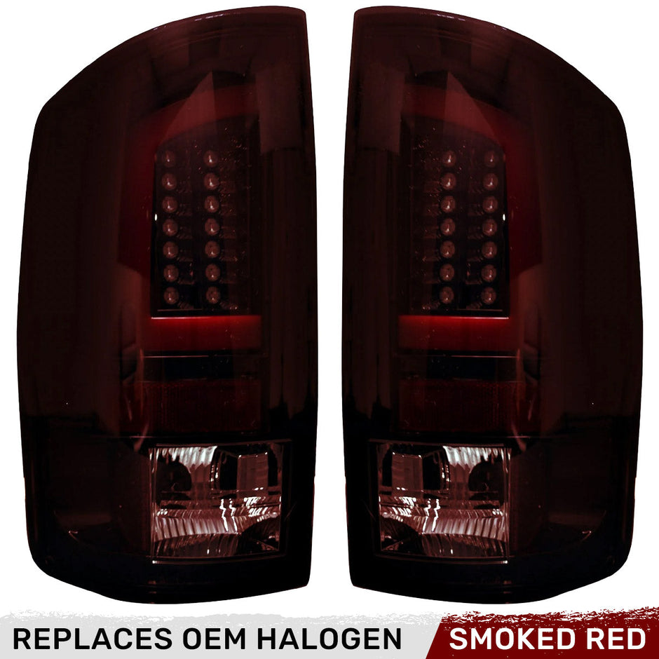 Dodge 02-06 RAM 1500 & 03-06 RAM 2500/3500 OLED Tail Lights - Dark Red Smoked Lens - Image 2