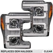 Ford Superduty 17-19 F250/F350/F450/F550 (Replaces OEM Halogen Style Head Lights Only) PROJECTOR HEADLIGHTS w/ Ultra High Power Smooth White OLED DRL & High Power Amber Switchback LED Turn Signals - Clear / Chrome - Image 2
