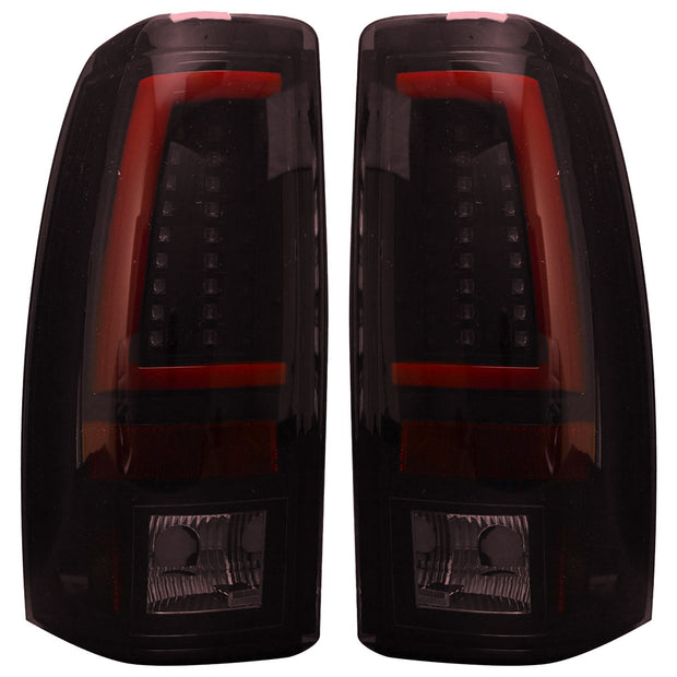 Chevy Silverado & GMC Sierra 99-07 (Fits 2007 "Classic" Body Style Only) OLED TAIL LIGHTS - Dark Red Smoked Lens - Image 2