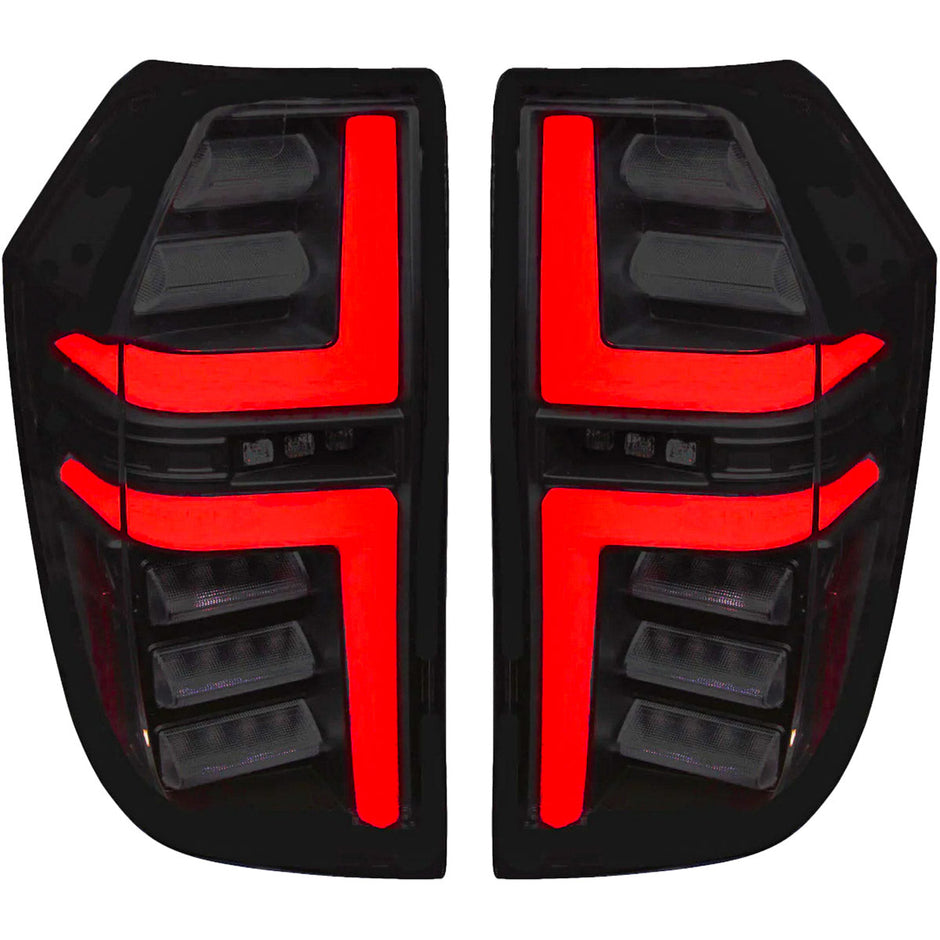 Chevy Tahoe & Suburban 21-23 OLED TAIL LIGHTS with LED Startup Sequence & AMBER OLED Turn Signals - Smoked Lens