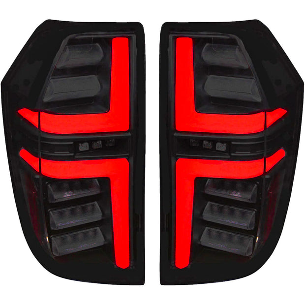 Chevy Tahoe & Suburban 21-23 OLED TAIL LIGHTS with LED Startup Sequence & AMBER OLED Turn Signals - Smoked Lens