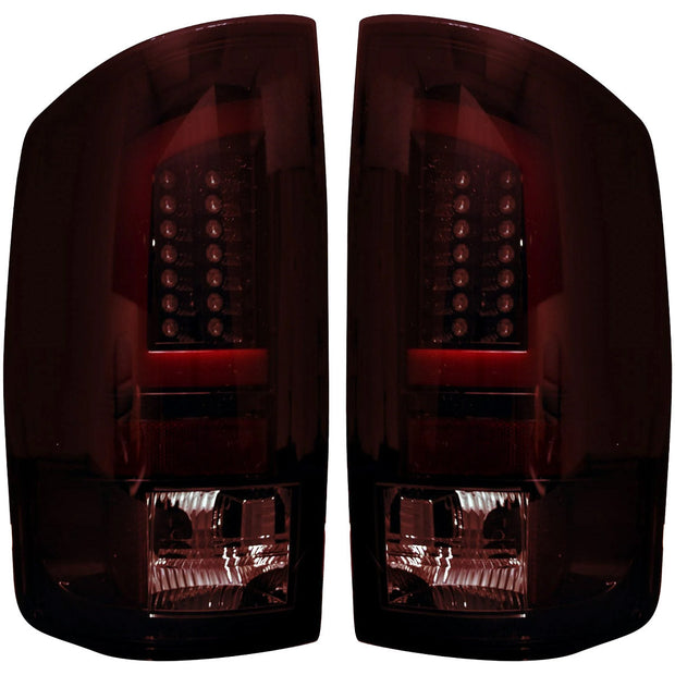 Dodge 07-08 RAM 1500 & 07-09 RAM 2500/3500 OLED TAIL LIGHTS - Dark Red Smoked Lens - Image 2