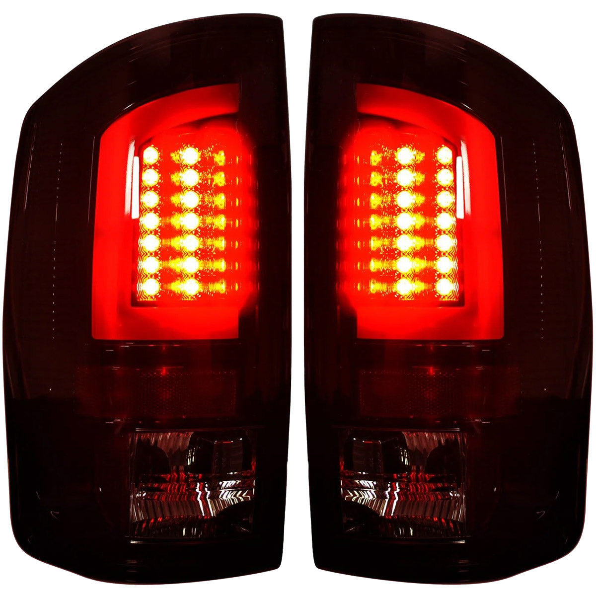 Dodge 07-08 RAM 1500 & 07-09 RAM 2500/3500 OLED TAIL LIGHTS - Dark Red Smoked Lens