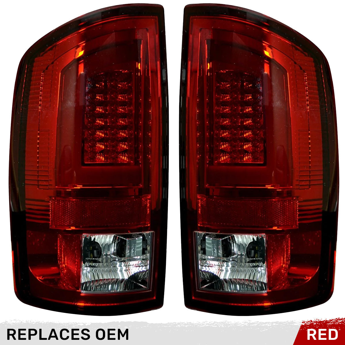 Dodge 07-08 RAM 1500 & 07-09 RAM 2500/3500 OLED TAIL LIGHTS - Red Lens - Image 3
