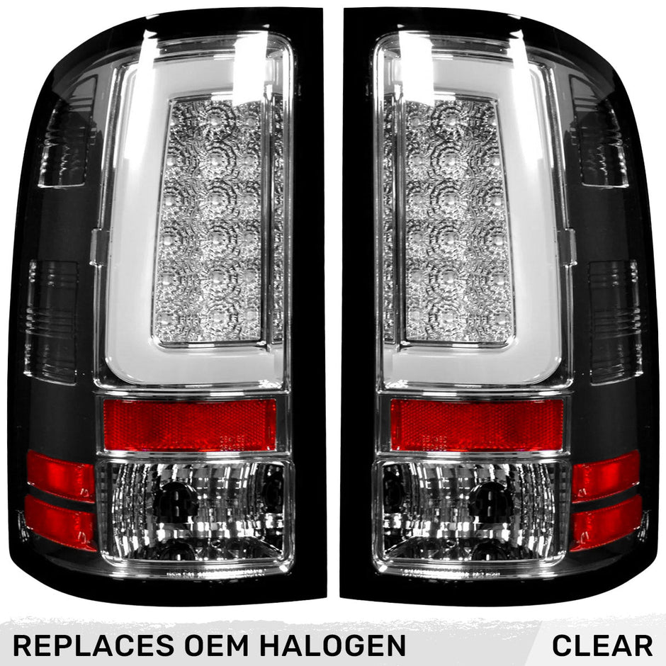 GMC Sierra 07-13 (2nd GEN – SINGLE WHEEL ONLY) OLED TAIL LIGHTS - Clear Lens