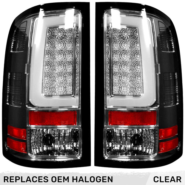 GMC Sierra 07-13 (2nd GEN – SINGLE WHEEL ONLY) OLED TAIL LIGHTS - Clear Lens