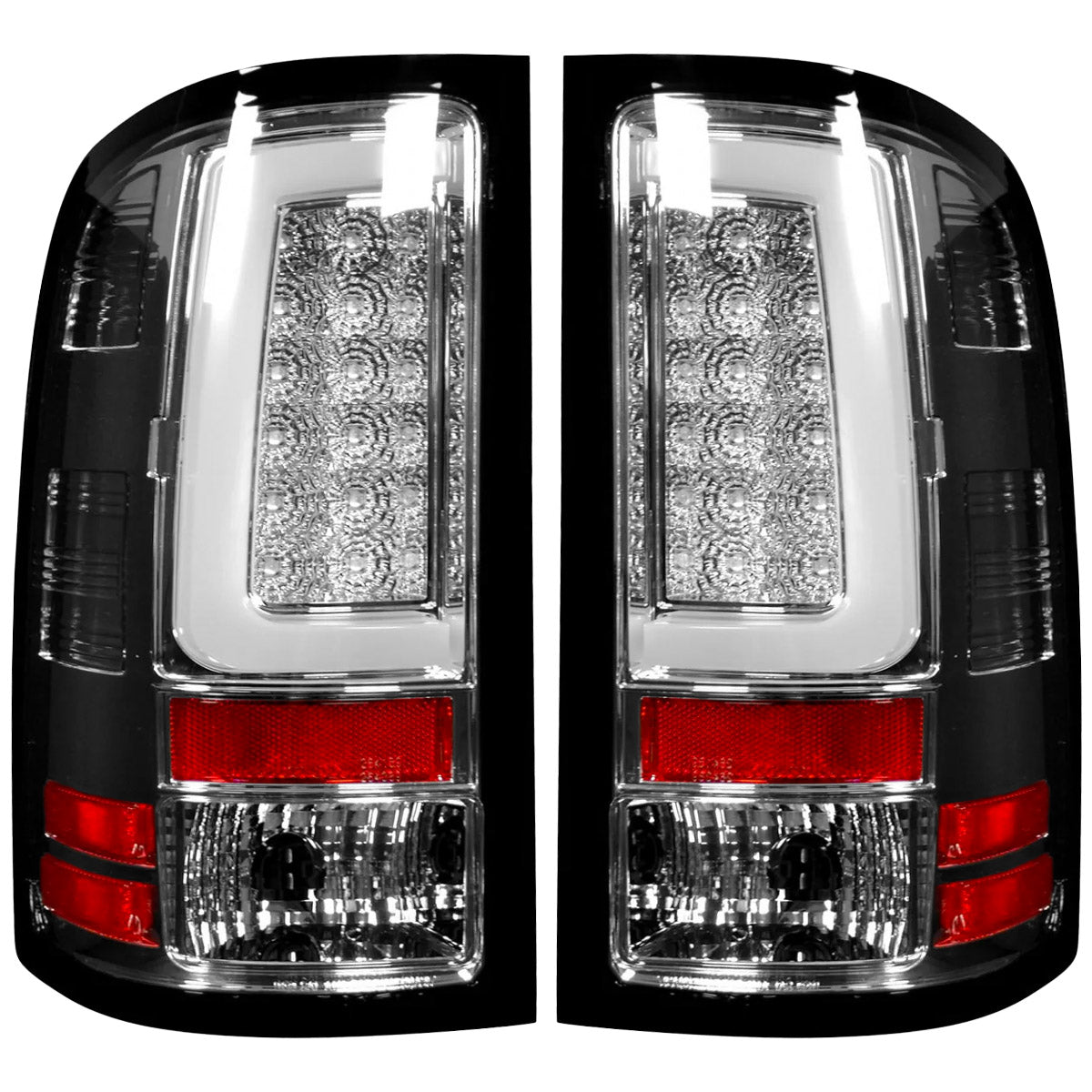 GMC Sierra 07-13 (2nd GEN – SINGLE WHEEL ONLY) OLED TAIL LIGHTS - Clear Lens - Image 2
