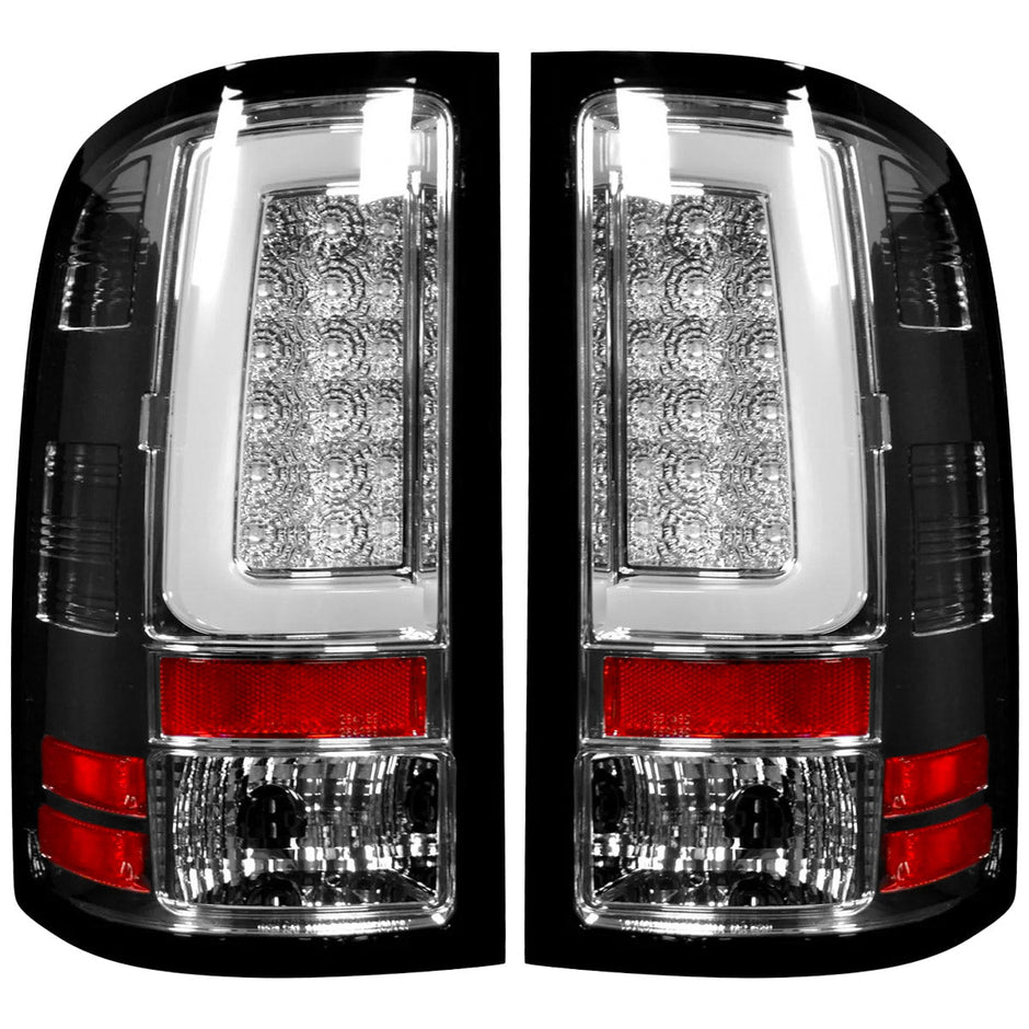 GMC Sierra 07-13 (2nd GEN – SINGLE WHEEL ONLY) OLED TAIL LIGHTS - Clear Lens - Image 2
