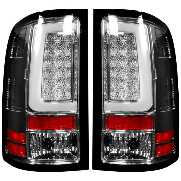 GMC Sierra 07-13 (2nd GEN – SINGLE WHEEL ONLY) OLED TAIL LIGHTS - Clear Lens - Image 2