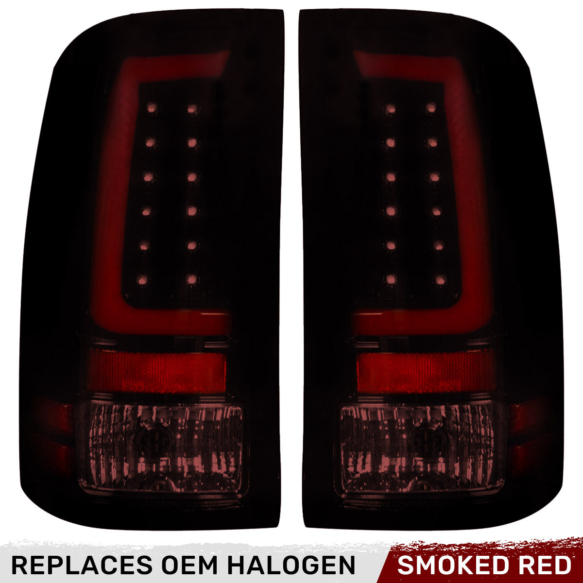GMC Sierra 07-13 (2nd GEN – SINGLE WHEEL ONLY) OLED TAIL LIGHTS - Dark Red Smoked Lens