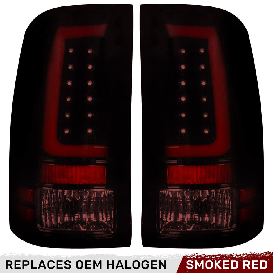 GMC Sierra 07-13 (2nd GEN – SINGLE WHEEL ONLY) OLED TAIL LIGHTS - Dark Red Smoked Lens