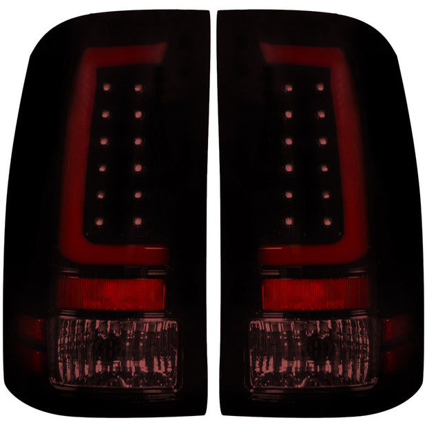 GMC Sierra 07-13 (2nd GEN – SINGLE WHEEL ONLY) OLED TAIL LIGHTS - Dark Red Smoked Lens - Image 2