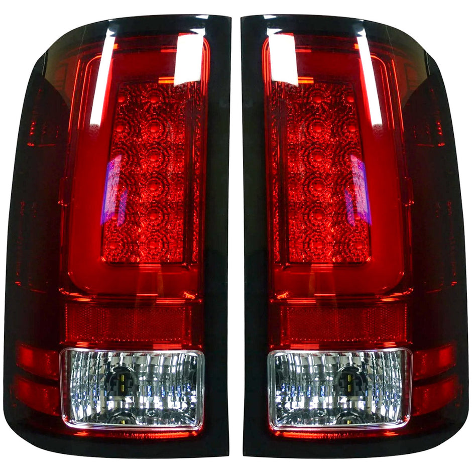 GMC Sierra 07-13 (2nd GEN – SINGLE WHEEL ONLY) OLED TAIL LIGHTS - Red Lens - Image 2