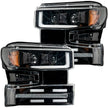 Chevrolet Silverado 19-22 1500 (4th GEN Body Style & 2022 Non-Refreshed Version) w/ OEM Halogen & Standard Reflector Housing - Halogen PROJECTOR HEADLIGHTS w/ Ultra High Power Smooth OLED DRL & SCANNING SWITCHBACK High Power Amber LED Turn Signals - Smoked / Black - Image 6
