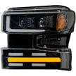 Chevrolet Silverado 19-22 1500 (4th GEN Body Style & 2022 Non-Refreshed Version) w/ OEM Halogen & Standard Reflector Housing - Halogen PROJECTOR HEADLIGHTS w/ Ultra High Power Smooth OLED DRL & SCANNING SWITCHBACK High Power Amber LED Turn Signals - Smoked / Black - Image 4