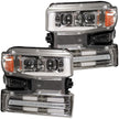 Chevrolet Silverado 19-22 1500 (4th GEN Body Style & 2022 Non-Refreshed Version) w/ OEM Halogen & Standard Reflector Housing - Halogen PROJECTOR HEADLIGHTS w/ Ultra High Power Smooth OLED DRL & SCANNING SWITCHBACK High Power Amber LED Turn Signals - Clear / Chrome - Image 3