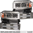Chevrolet Silverado 19-22 1500 (4th GEN Body Style & 2022 Non-Refreshed Version) w/ OEM Halogen & Standard Reflector Housing - Halogen PROJECTOR HEADLIGHTS w/ Ultra High Power Smooth OLED DRL & SCANNING SWITCHBACK High Power Amber LED Turn Signals - Clear / Chrome