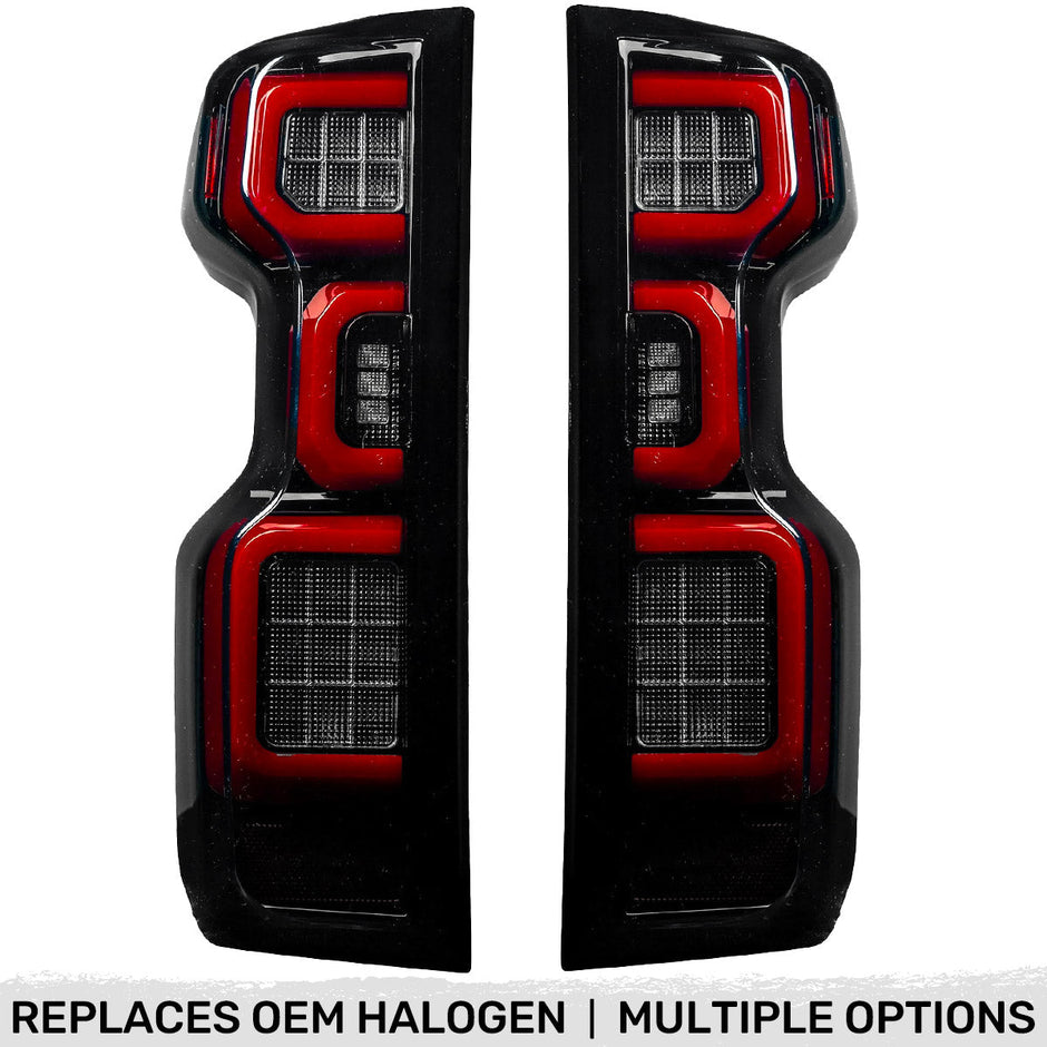 Chevy Silverado 19-23 1500 & 20-23 2500/3500 (Replaces Factory OEM Halogen Tail Lights ONLY) 4th GEN Body Style OLED TAIL LIGHTS - Smoked Lens