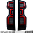 Chevy Silverado 19-23 1500 & 20-23 2500/3500 (Replaces Factory OEM LED Tail Lights ONLY) 4th GEN Body Style OLED TAIL LIGHTS - Smoked Lens - Image 3