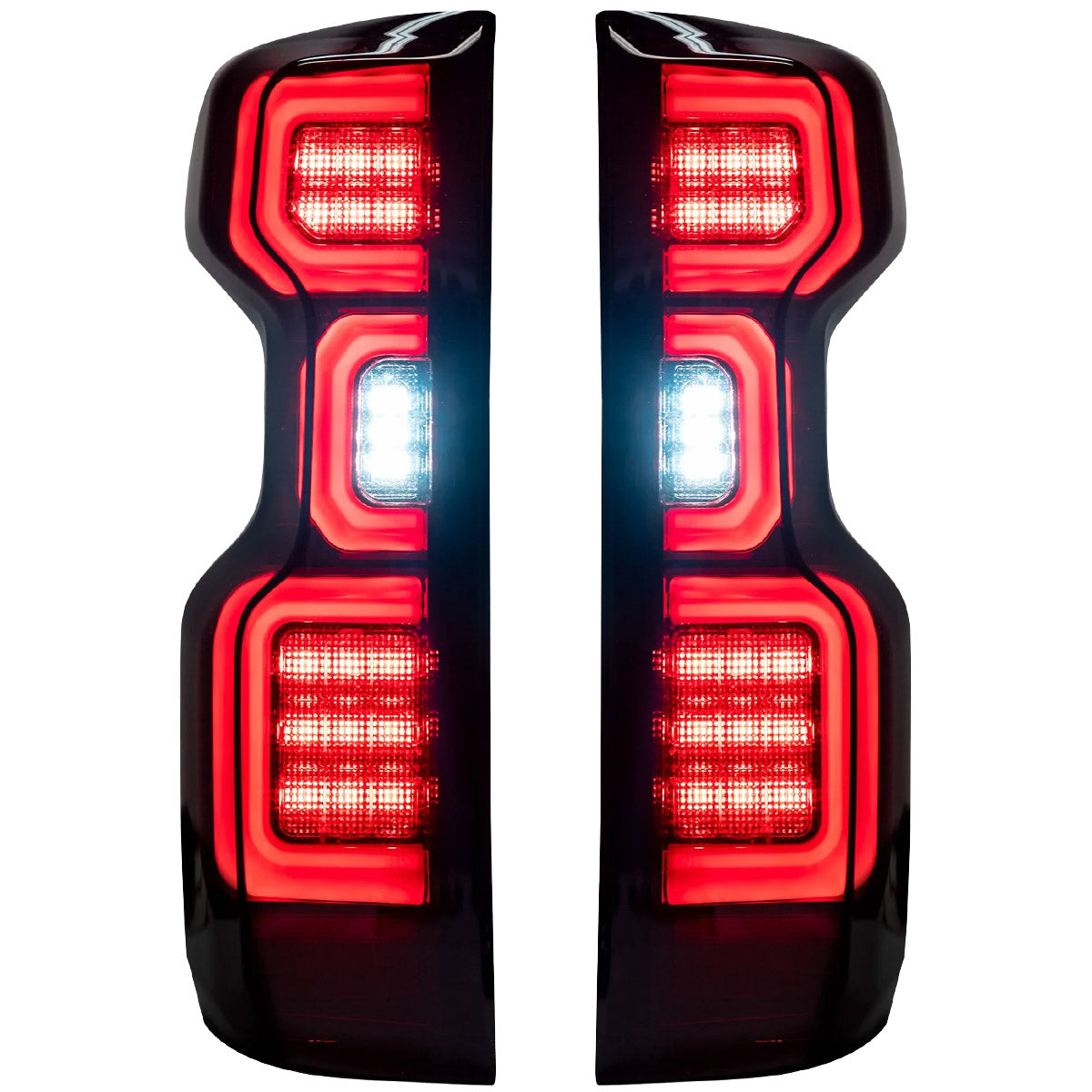 Chevy Silverado 19-23 1500 & 20-23 2500/3500 (Replaces Factory OEM LED Tail Lights ONLY) 4th GEN Body Style OLED TAIL LIGHTS - Smoked Lens - Image 2