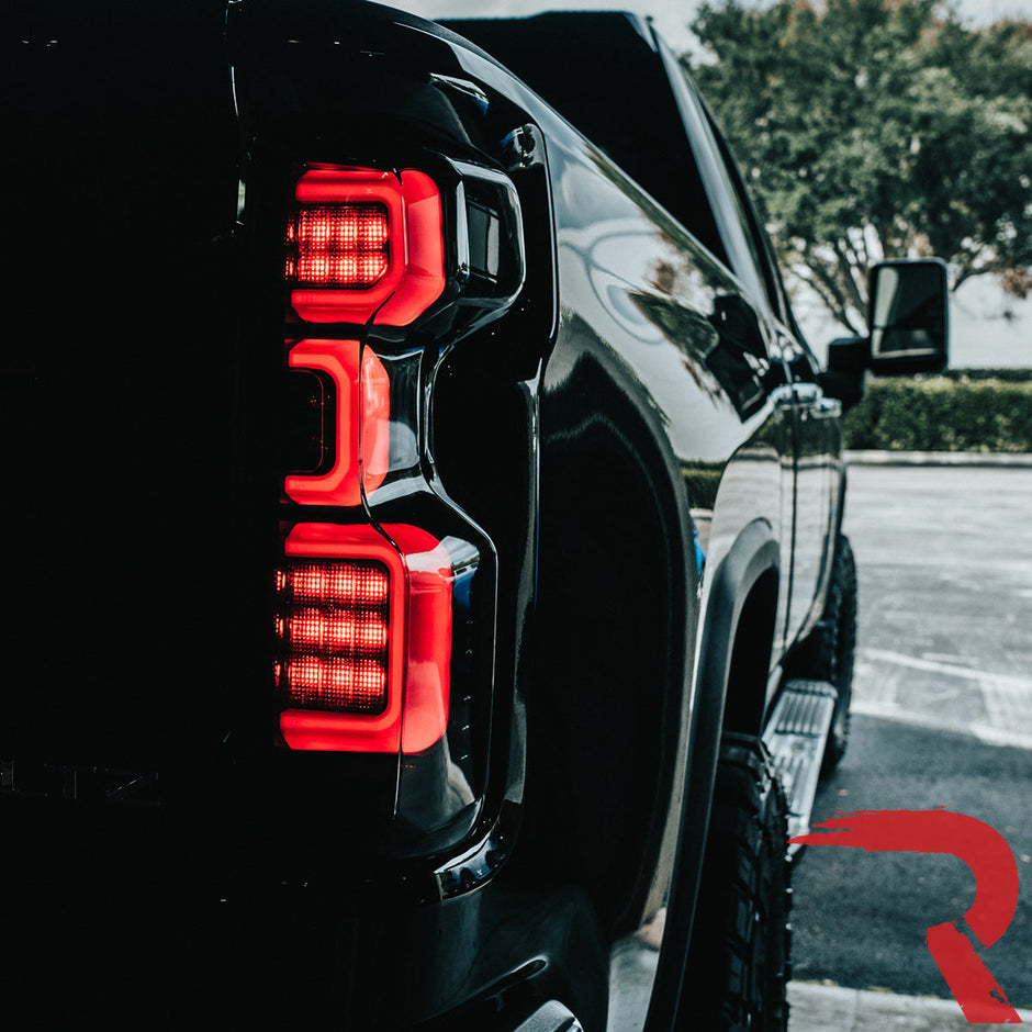 Chevy Silverado 19-23 1500 & 20-23 2500/3500 (Replaces Factory OEM LED Tail Lights ONLY) 4th GEN Body Style OLED TAIL LIGHTS - Smoked Lens - Image 5