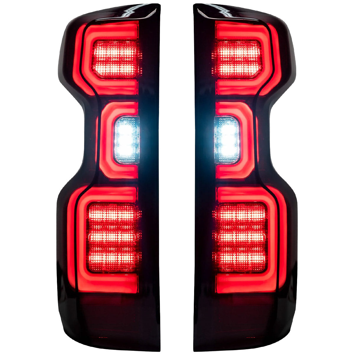 Chevy Silverado 19-23 1500 & 20-23 2500/3500 (Replaces Factory OEM Halogen Tail Lights ONLY) 4th GEN Body Style OLED TAIL LIGHTS - Smoked Lens - Image 4