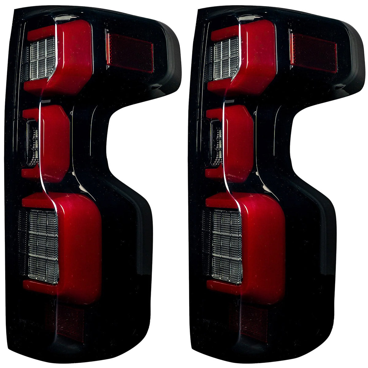 Chevy Silverado 19-23 1500 & 20-23 2500/3500 (Replaces Factory OEM Halogen Tail Lights ONLY) 4th GEN Body Style OLED TAIL LIGHTS - Smoked Lens - Image 2
