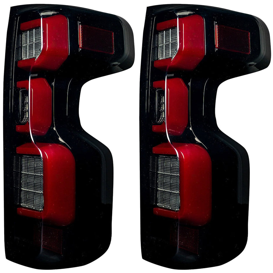 Chevy Silverado 19-23 1500 & 20-23 2500/3500 (Replaces Factory OEM Halogen Tail Lights ONLY) 4th GEN Body Style OLED TAIL LIGHTS - Smoked Lens - Image 2
