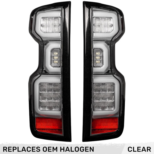 Chevy Silverado 19-23 1500 & 20-23 2500/3500 (Replaces Factory OEM Halogen Tail Lights ONLY) 4th GEN Body Style OLED TAIL LIGHTS - Clear Lens