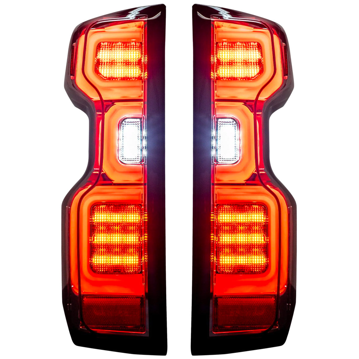 Chevy Silverado 19-23 1500 & 20-23 2500/3500 (Replaces Factory OEM Halogen Tail Lights ONLY) 4th GEN Body Style OLED TAIL LIGHTS - Clear Lens - Image 2