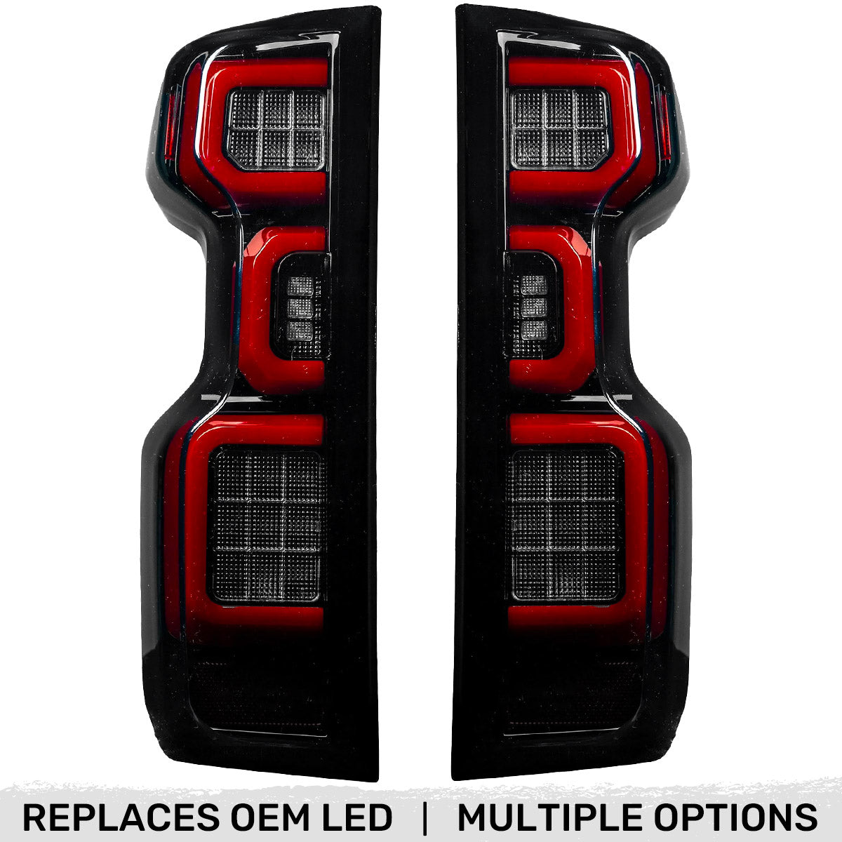 Chevy Silverado 19-23 1500 & 20-23 2500/3500 (Replaces Factory OEM LED Tail Lights ONLY) 4th GEN Body Style OLED TAIL LIGHTS - Smoked Lens