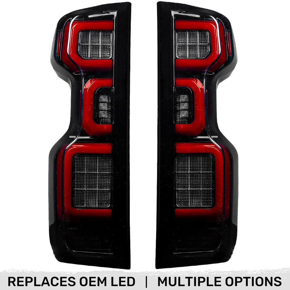 Chevy Silverado 19-23 1500 & 20-23 2500/3500 (Replaces Factory OEM LED Tail Lights ONLY) 4th GEN Body Style OLED TAIL LIGHTS - Smoked Lens