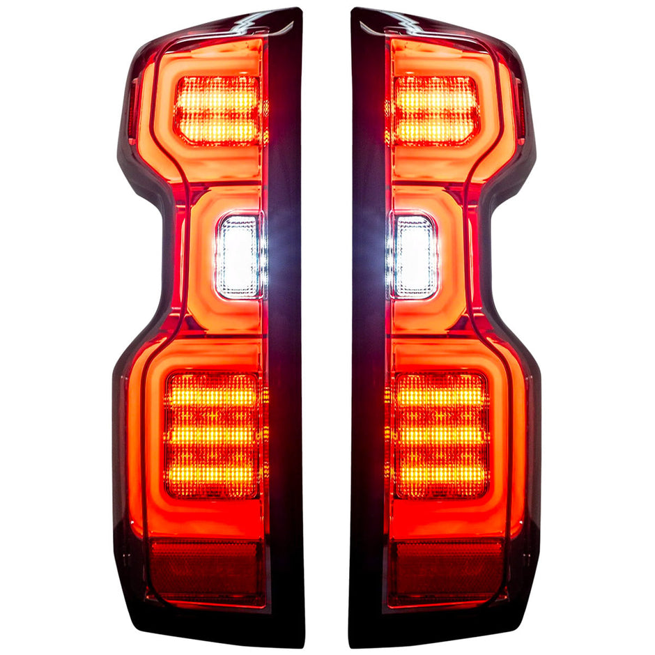Chevy Silverado 19-23 1500 & 20-23 2500/3500 (Replaces Factory OEM LED Tail Lights ONLY) 4th GEN Body Style OLED TAIL LIGHTS - Clear Lens - Image 2