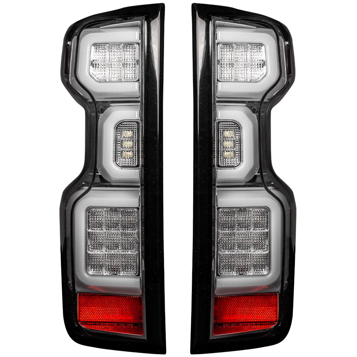 Chevy Silverado 19-23 1500 & 20-23 2500/3500 (Replaces Factory OEM LED Tail Lights ONLY) 4th GEN Body Style OLED TAIL LIGHTS - Clear Lens - Image 3