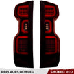 Chevy Silverado 19-23 1500 & 20-23 2500/3500 (Replaces Factory OEM LED Tail Lights ONLY) 4th GEN Body Style OLED TAIL LIGHTS - Red Smoked Lens - Image 2
