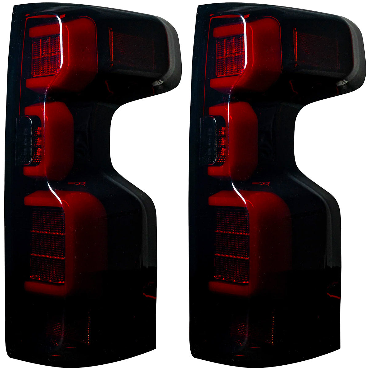 Chevy Silverado 19-23 1500 & 20-23 2500/3500 (Replaces Factory OEM LED Tail Lights ONLY) 4th GEN Body Style OLED TAIL LIGHTS - Red Smoked Lens - Image 4